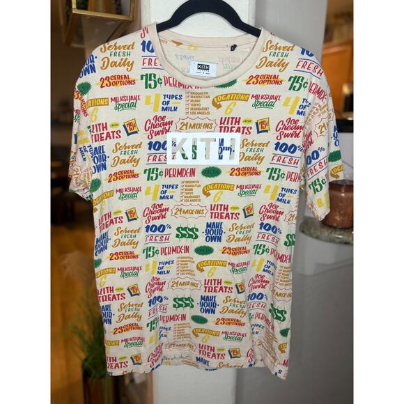 Kith Treats Circular Box Logo Bogo Tee Light Blue Small All Over Print New - Picture 2 of 4